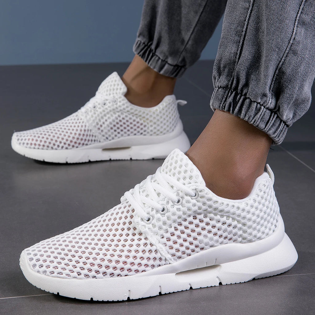 Men's casual slip-on loafers with moisture-wicking mesh fabric and anti-slip rubber sole