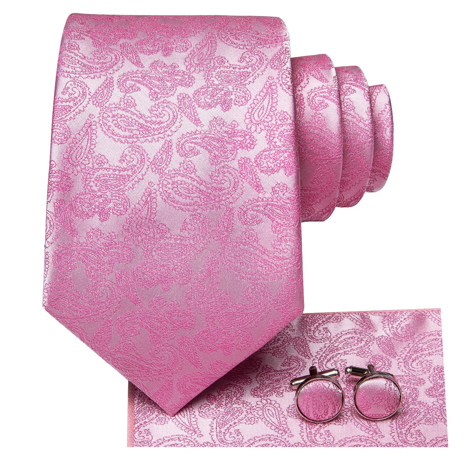 Premium silk-blend paisley tie featuring intricate tatting weave texture with coordinating accessories
