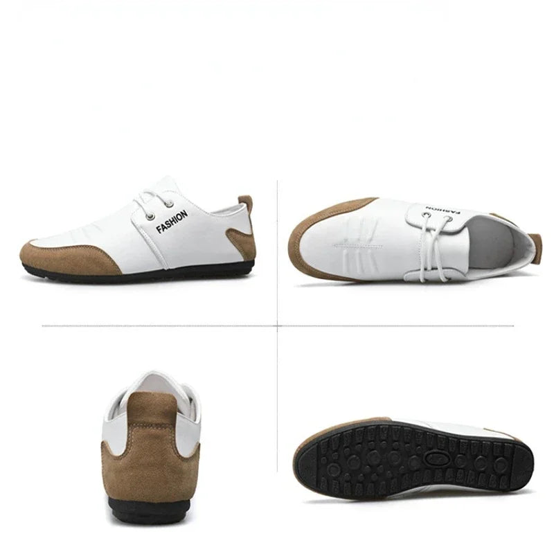Versatile white leisure sneakers designed for summer fashion.