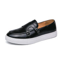 Pair of brown leather loafers showing slip-on design