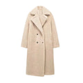 Side view of the Winter Whisperer coat, illustrating its flattering shape and warm coverage.