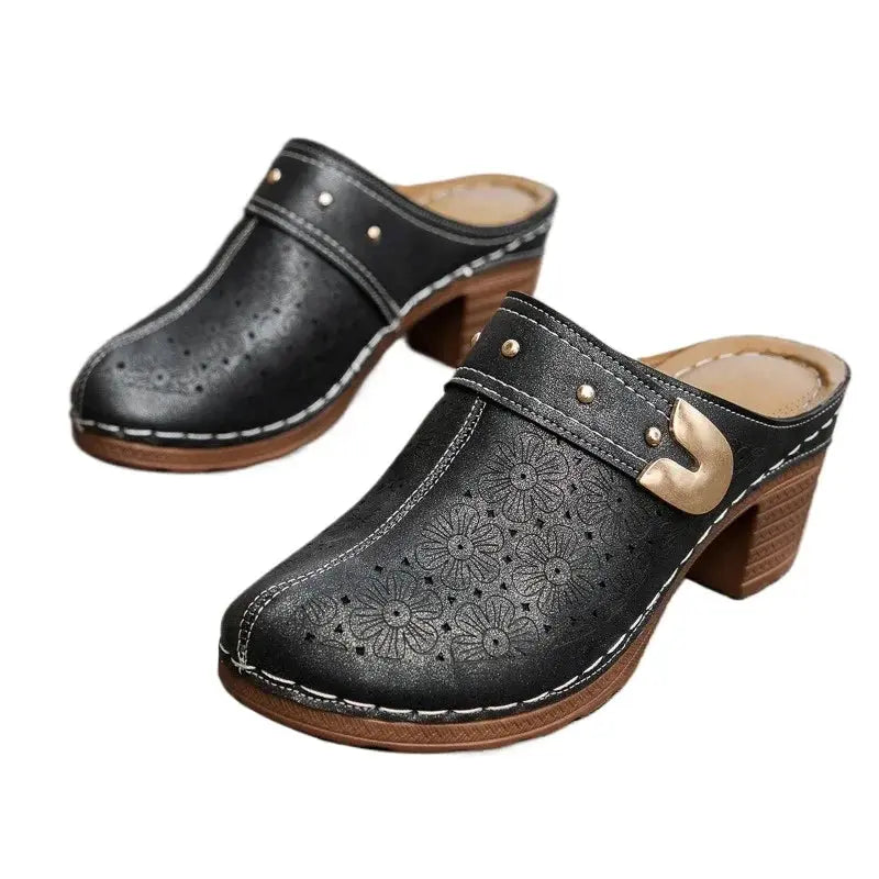 Elegant medium heel slingback shoes, perfect for office and evening wear.