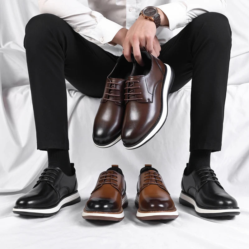 Waterproof leather dress shoes designed for modern professionals and business meetings