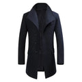 Back view of the Winter's Embrace overcoat, highlighting its sleek design and modern British tailoring.