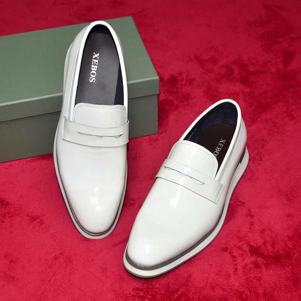 Elegant black patent loafers with cushioned insoles for all-day comfort