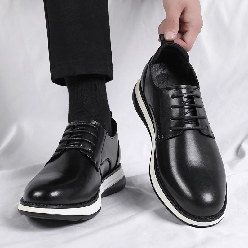 Boardroom ready lace-up shoes with durable rubber outsole and premium leather upper