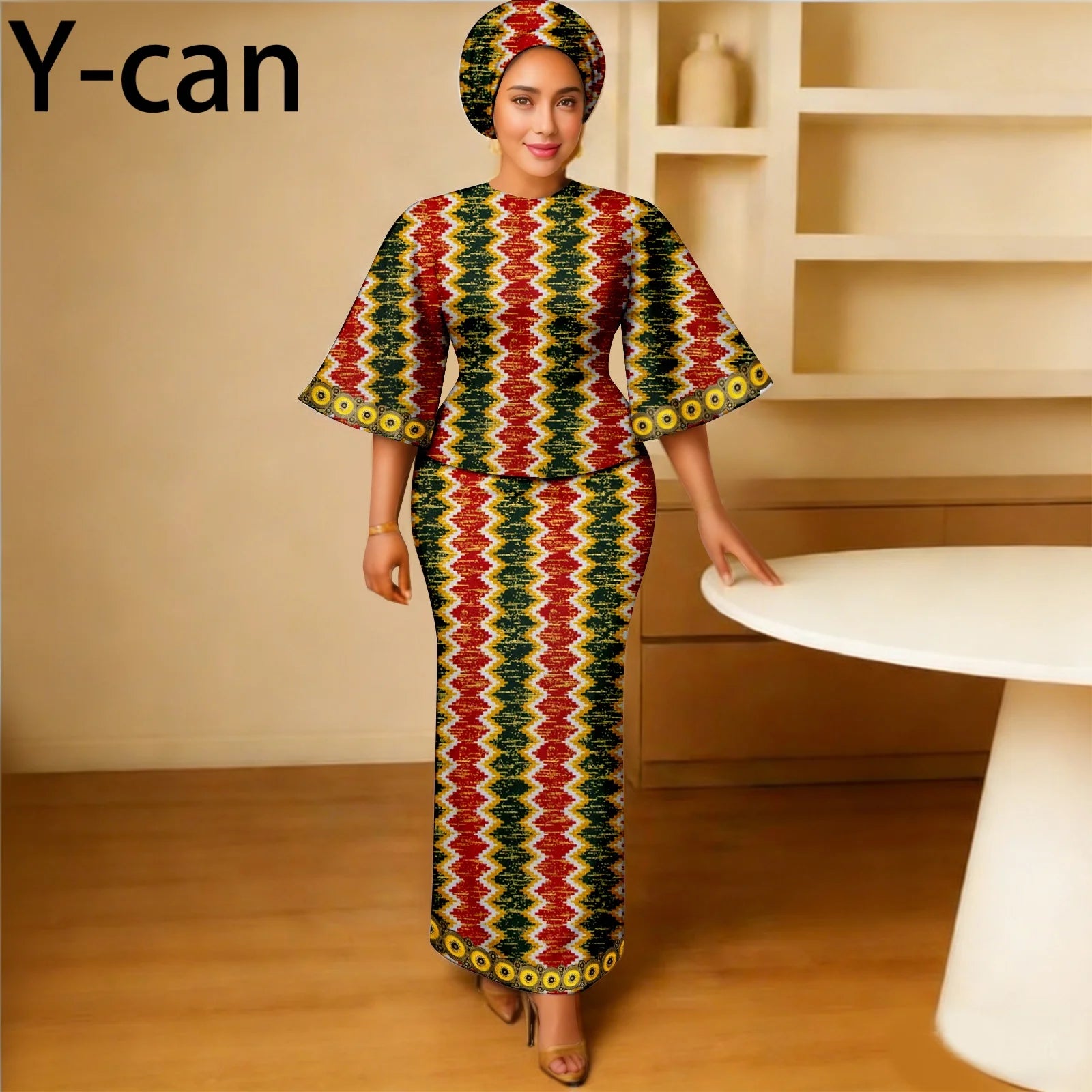 African Traditional Outfits for Women Luxury Top and Slim Fit Skirt Set Bazin Riche Attire for Party Wedding 2626011