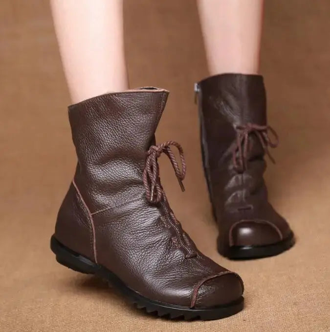 Stylish waterproof winter boots featuring a convenient zipper closure for easy wear.