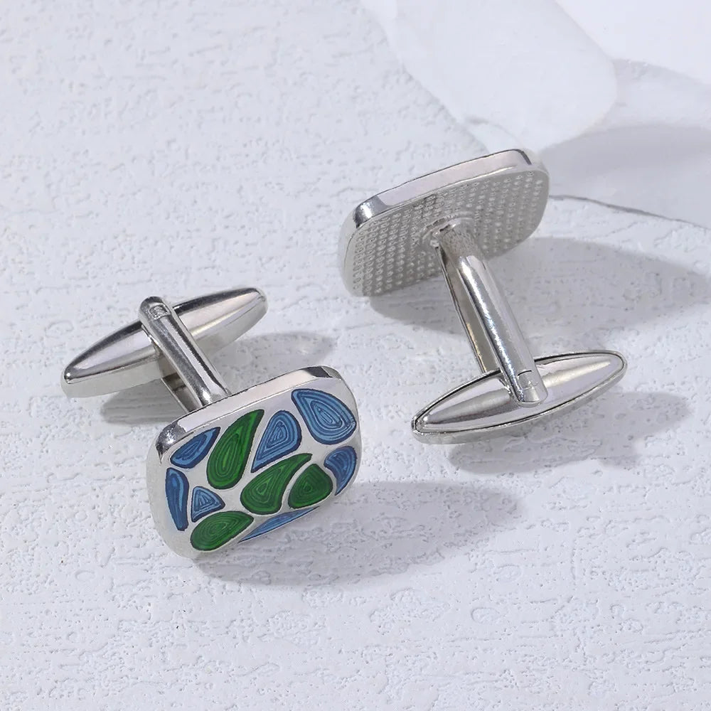 Lightweight zinc alloy cufflinks with a striking striped design, perfect for memorable evenings.