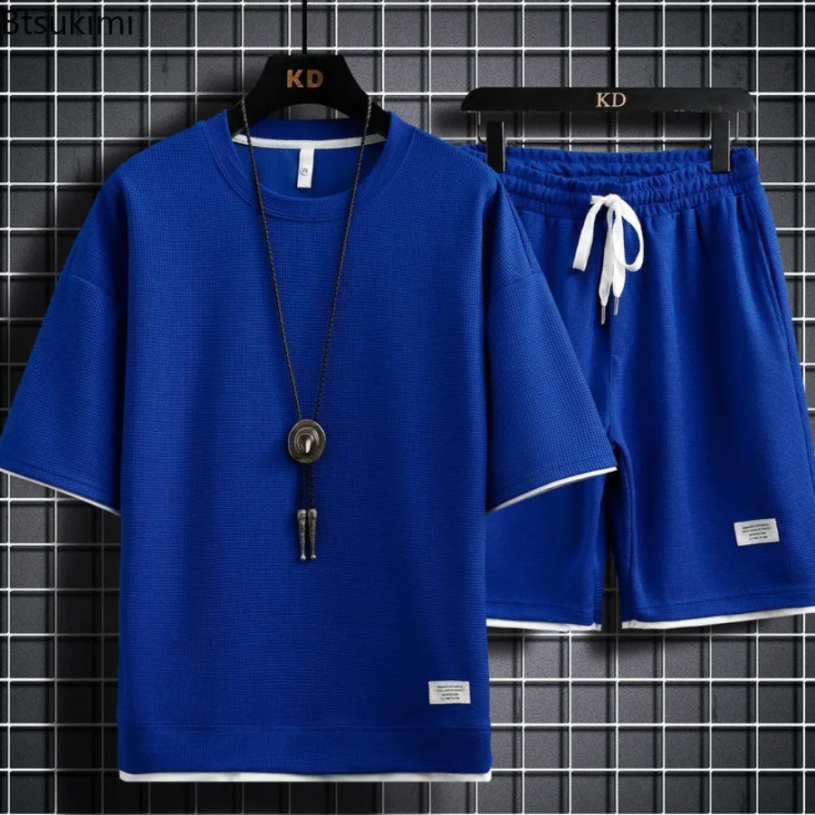 Men's Waffle Knit Tracksuit Set