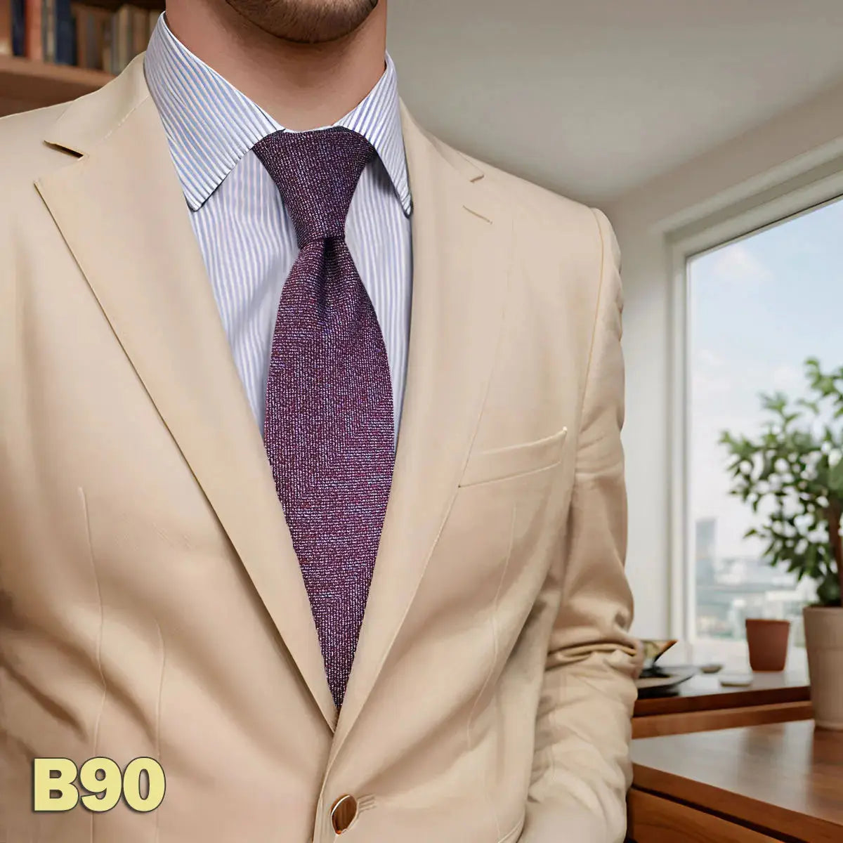 Classic white tie made of high-grade microfiber, perfect for weddings.