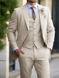Model wearing a fitted black and grey suit set, perfect for weddings and professional events.