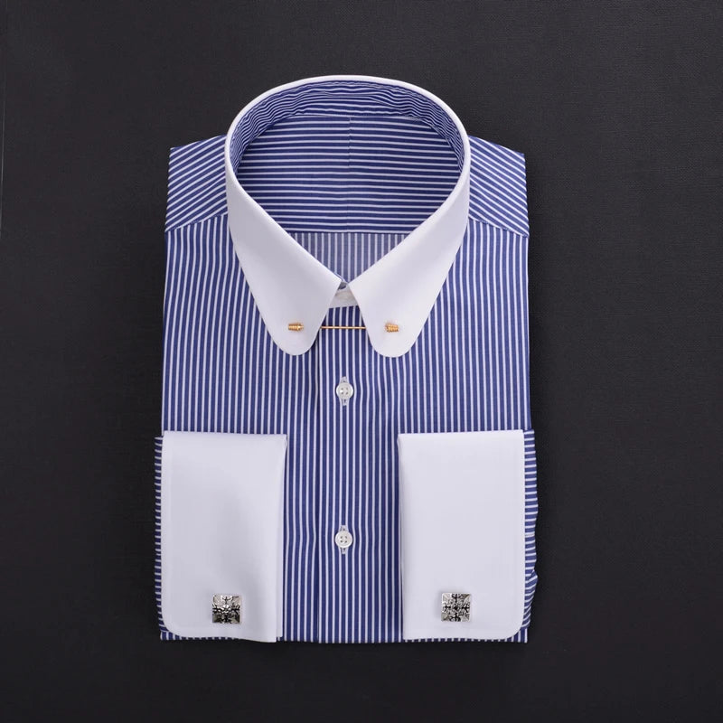 Men's shirt styled for a corporate meeting, exuding professional elegance.