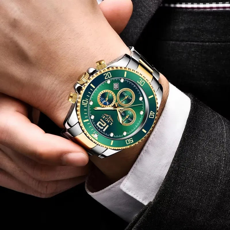 Business watch with robust 3 ATM water resistance for unexpected splashes.