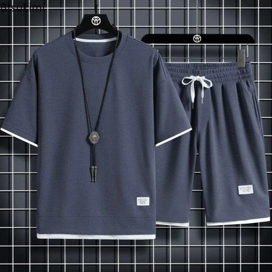 Men's Waffle Knit Tracksuit Set