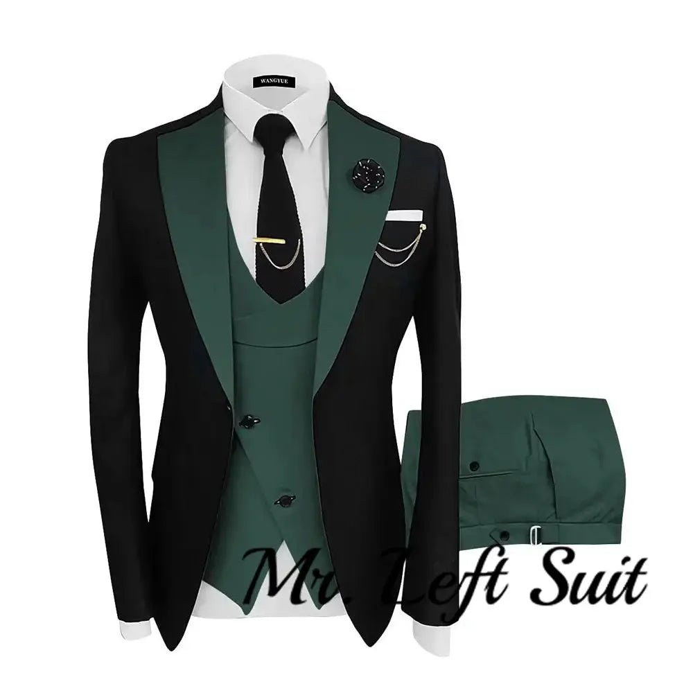 Sharp tailored suit set in dark blue, ideal for professional wardrobes.