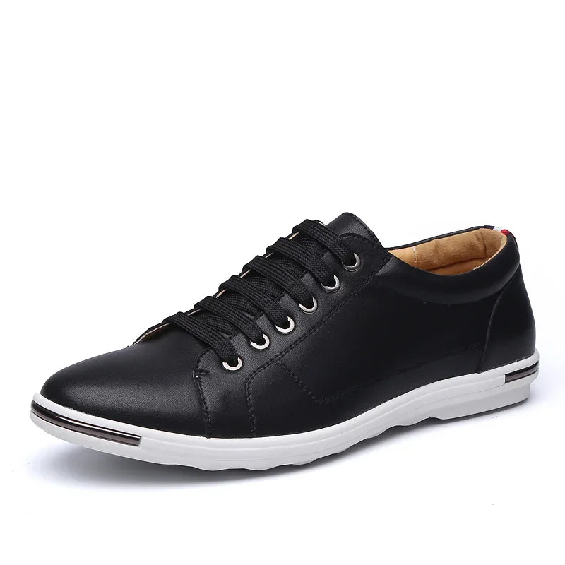 Stride Easy men's leather sneakers with breathable upper and cushioned bonded leather insole