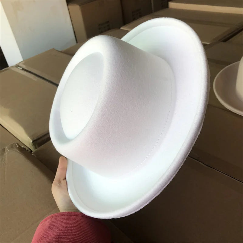 Unisex black fedora showcasing its lightweight design.