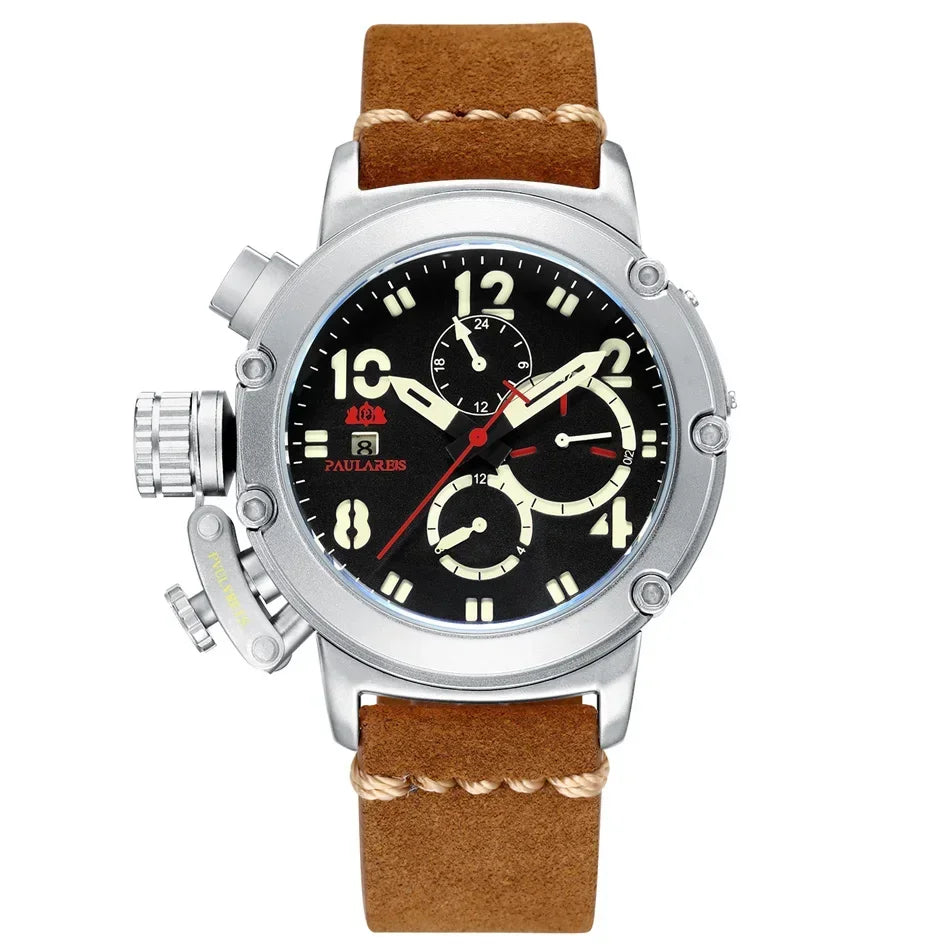 Self-winding watch with a sophisticated look for modern gentlemen.