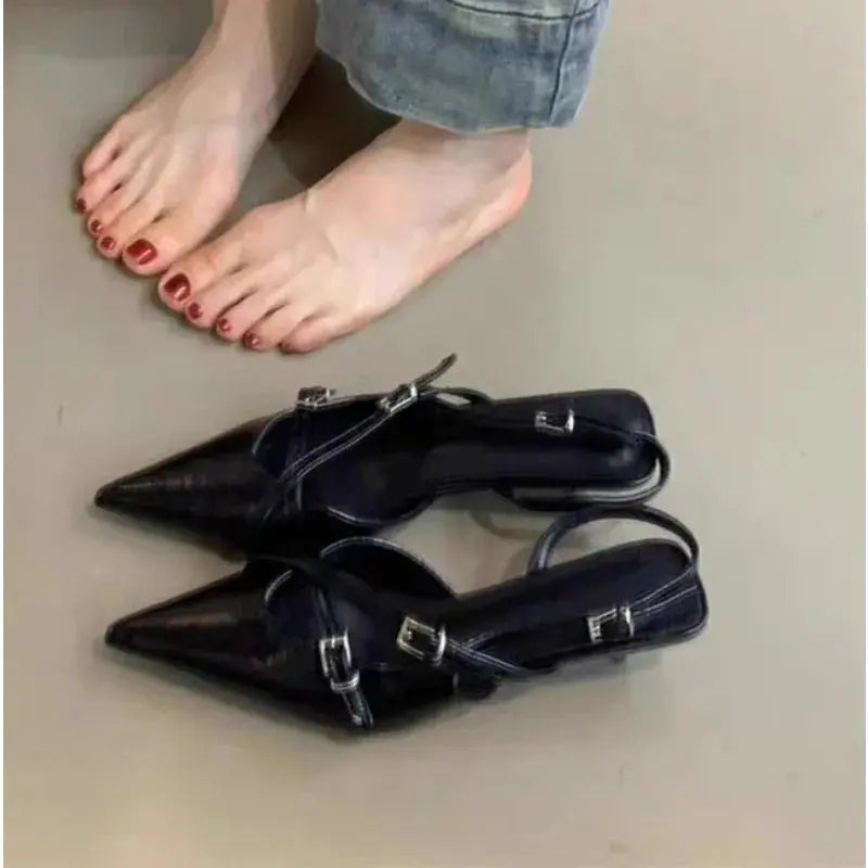Flat lay of Leopard Whispers Heels with PU lining, emphasizing comfort and wild elegance.