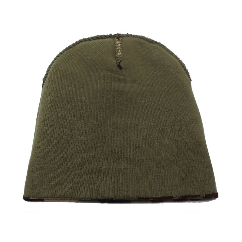 Versatile Cozy Camo Beanie, suitable for transitional weather from fall to spring.