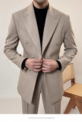 Full view of the men's power suit, perfect for boardroom attire or evening wear.