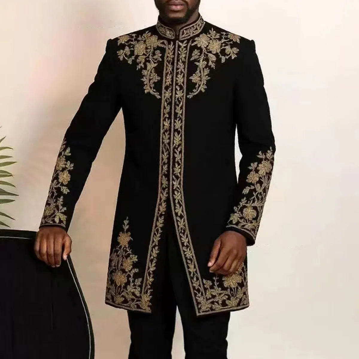 Men's African Kaftan 2-Piece Set – Long Sleeve Blouse & Pants