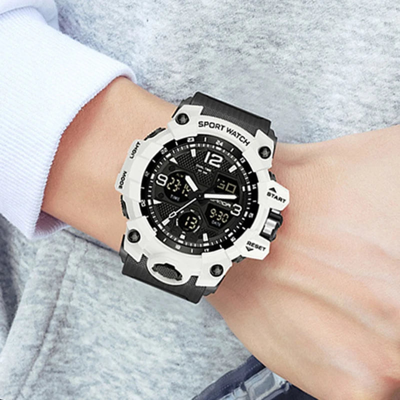 Water-resistant watch suitable for swimming, featuring a sleek design.