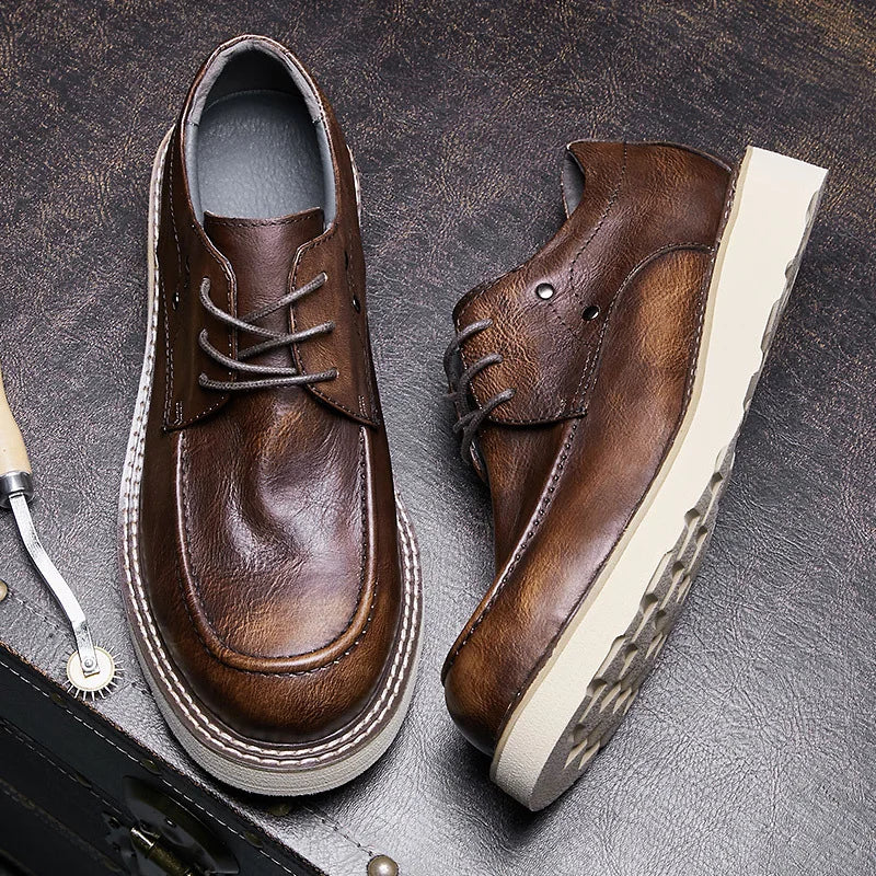 Men's waterproof leather sneakers featuring British craftsmanship with full leather lining and cushioned comfort