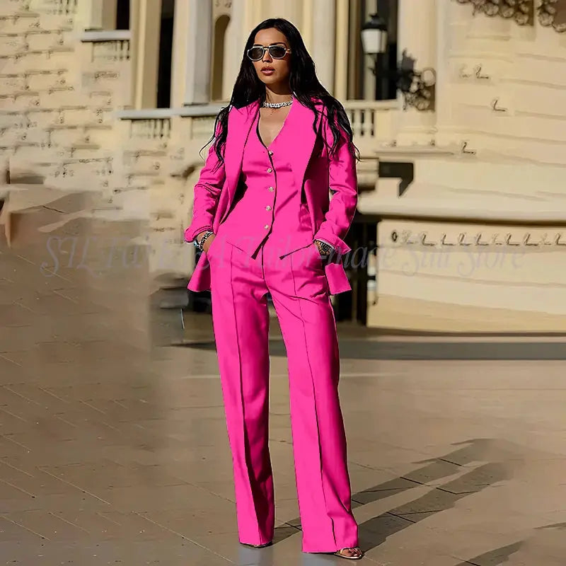 Three-piece suit styled for a smart casual look.
