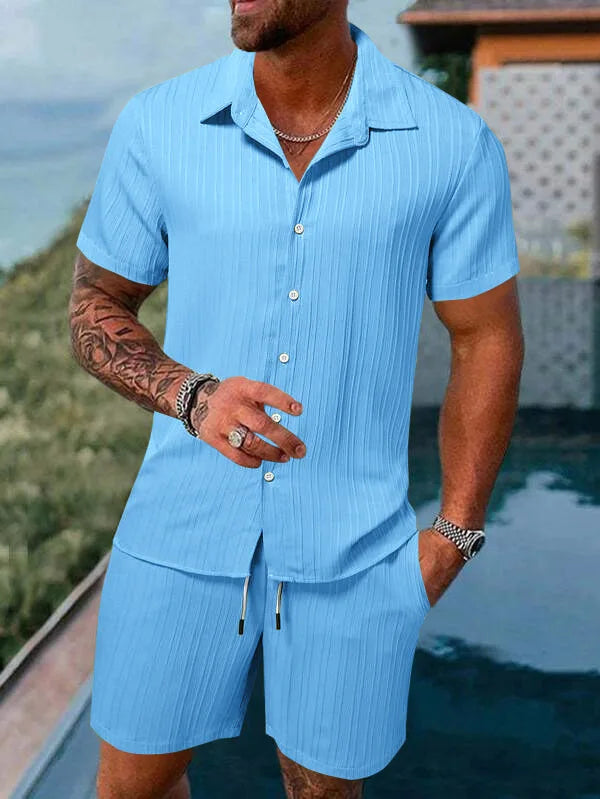 Men's Multi-Color T-Shirt & Shorts Set