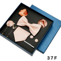Complete silk-touch tie set with coordinating bowtie and pocket square for men