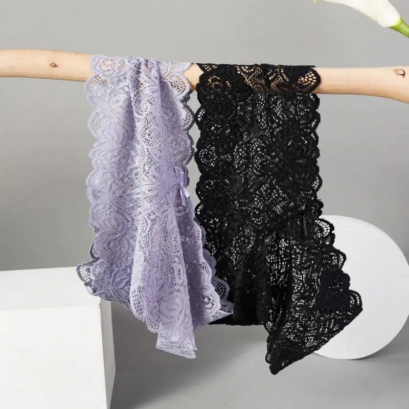 Back view of Whisper-Soft Lace Briefs emphasizing seamless design and flattering fit.