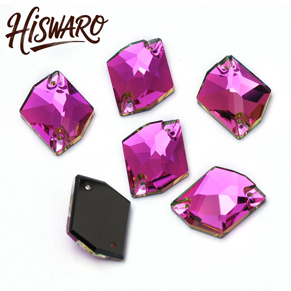 Sew-on crystals in pastel shades for delicate dress decoration.