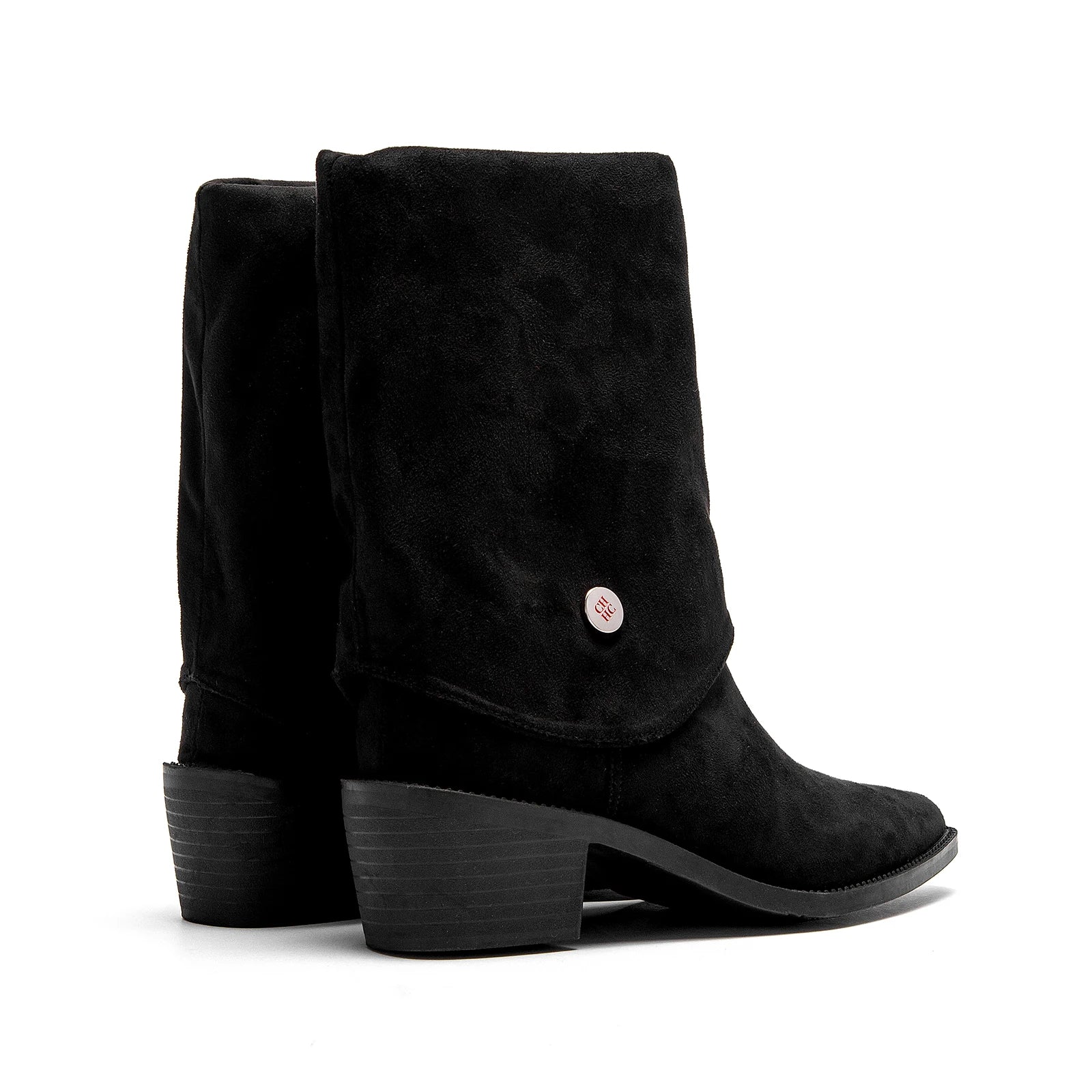 Women's waterproof flat boots with signature slouched design and cushioned insole