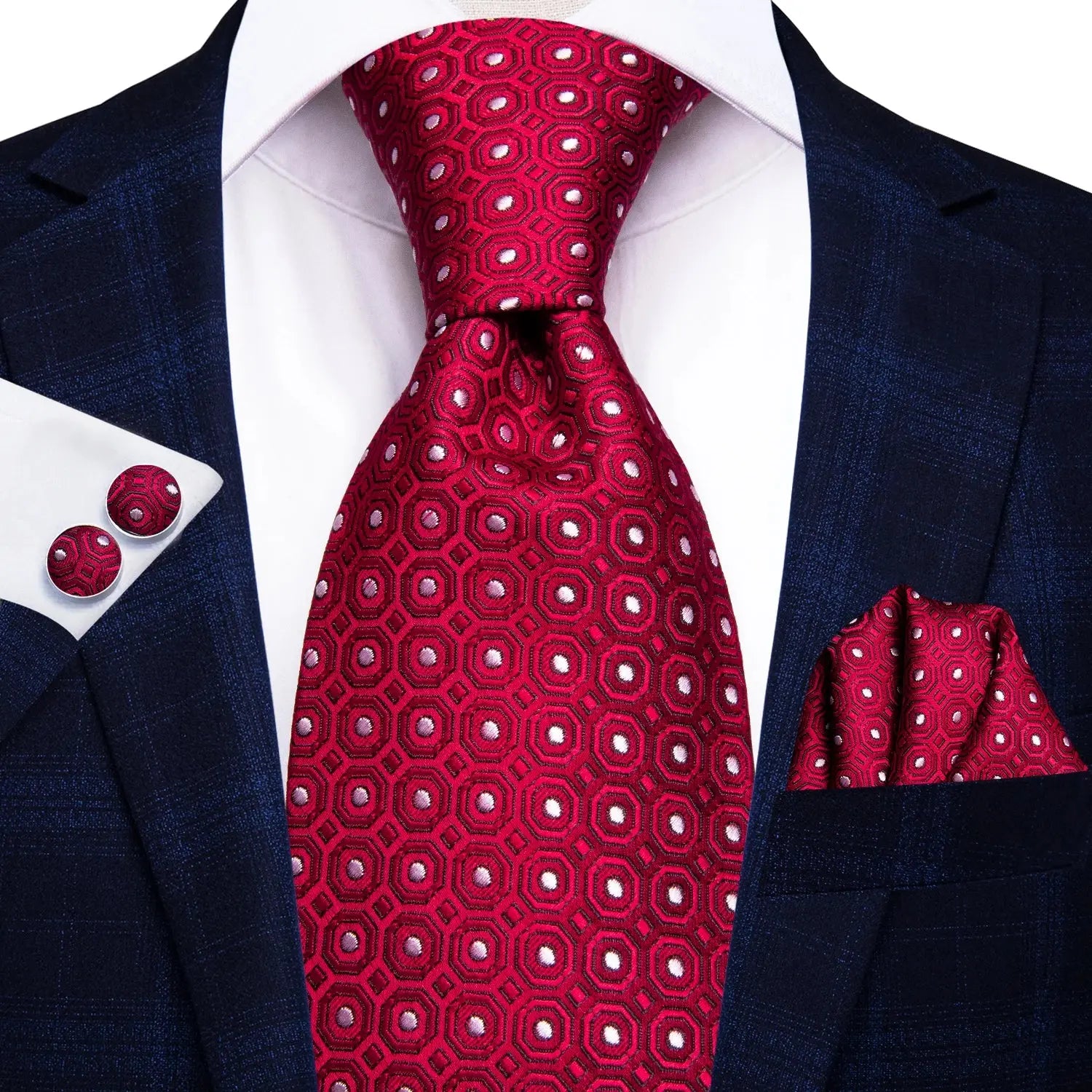 High-quality jacquard woven silk tie in festive colors.