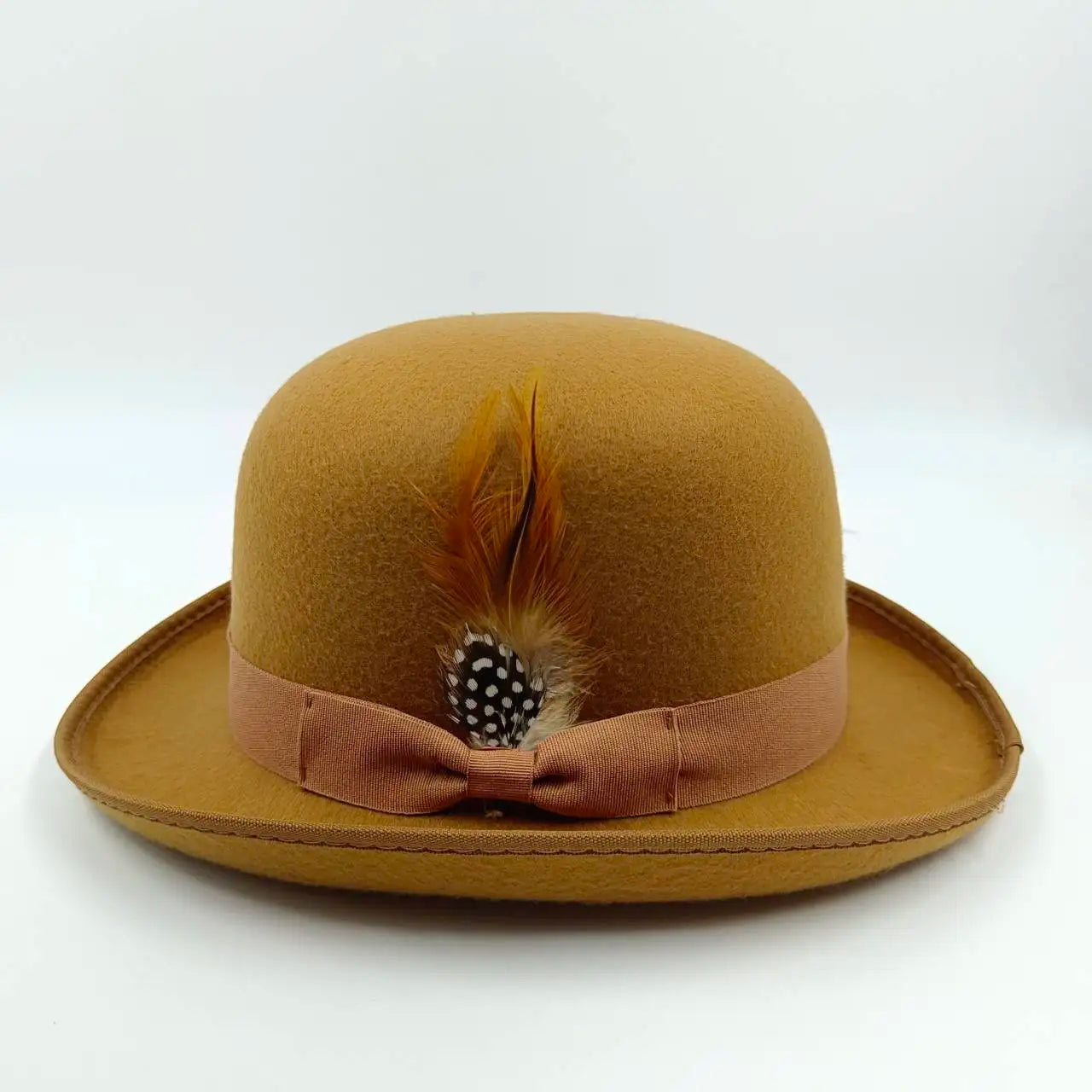 Adjustable black fedora designed for a perfect fit, featuring a sophisticated feather.