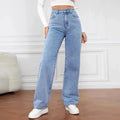 Model wearing Sunset Strolls Denim, highlighting the flattering high waist design.