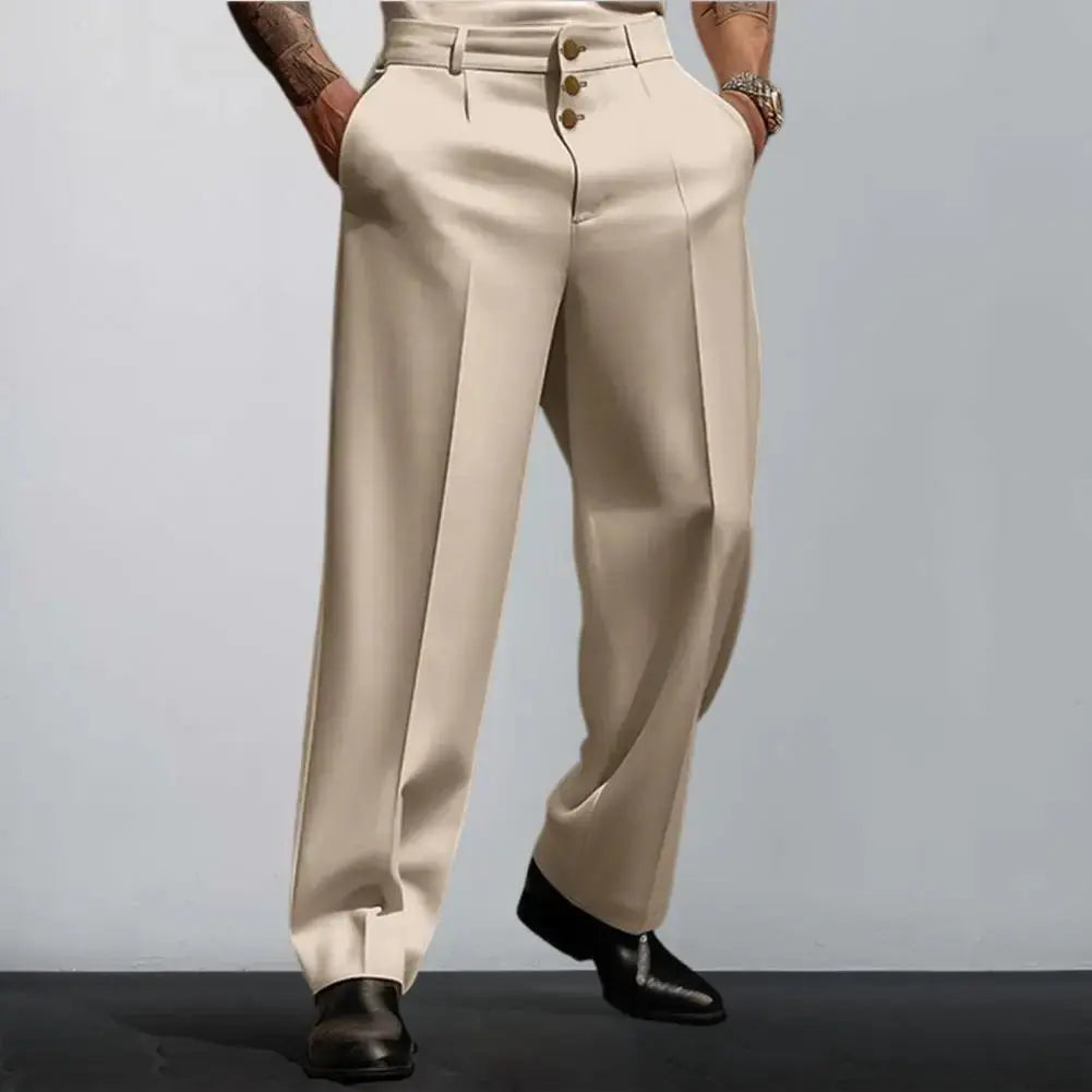 Straight-leg design trousers showcasing a polished look, ideal for professional settings.
