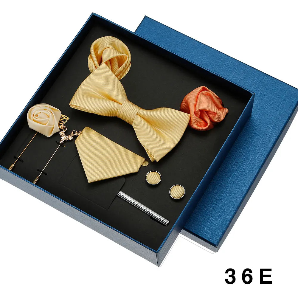 Coordinated formal accessory collection including tie, bowtie and matching cufflinks