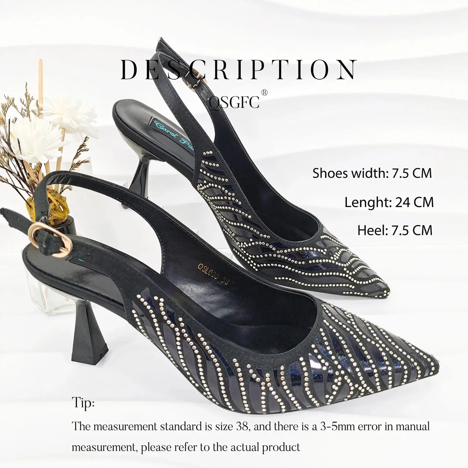 Stylish golden stiletto heels perfect for formal occasions and galas.