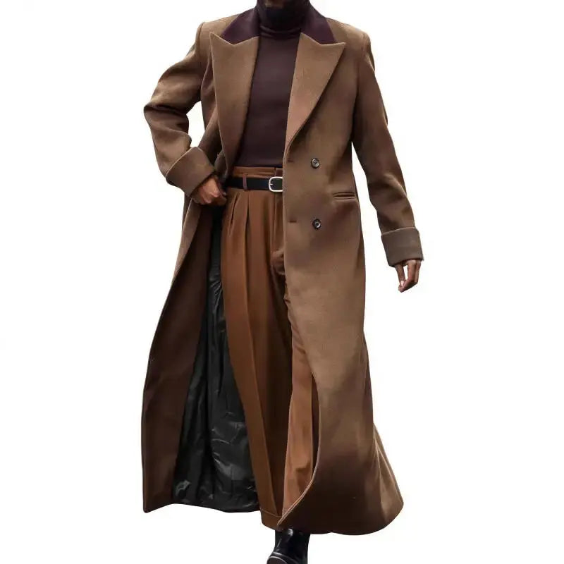 Close-up of the soft woolen texture of the Winter Elegance Coat, highlighting warmth and sophistication.