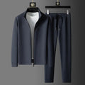 Men's Luxe Casual Set in solid color, lightweight polyester for spring comfort.