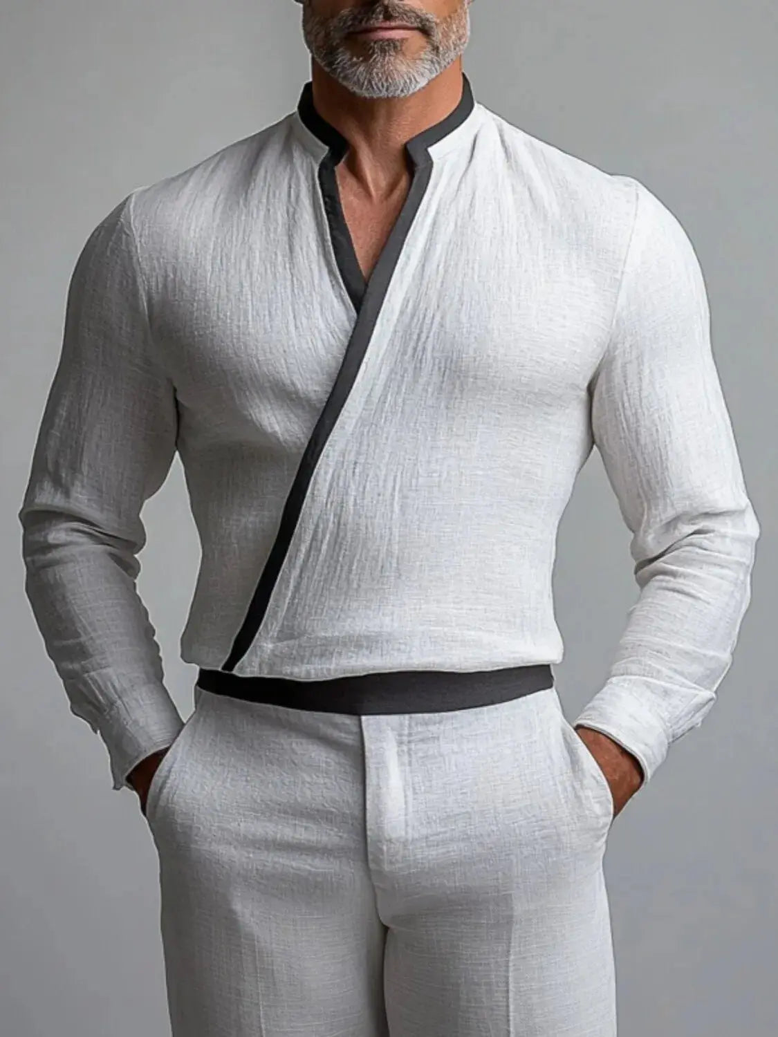 Effortless Spring Charm breathable V-neck shirt in lightweight fabric, perfect for casual elegance and all-day comfort.