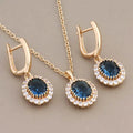 Glimmer in Twilight zircon necklace set with copper accents, showcasing vintage elegance.
