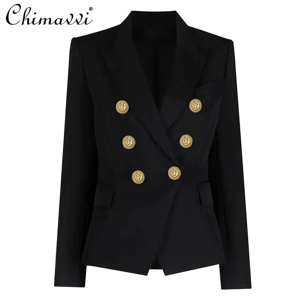 Full view of the tailored chic suit set showcasing its elegant silhouette.