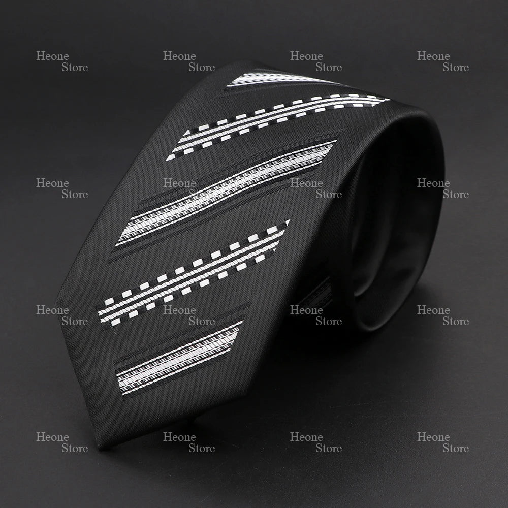 Unique men's tie with a sophisticated design in deep purple and black.