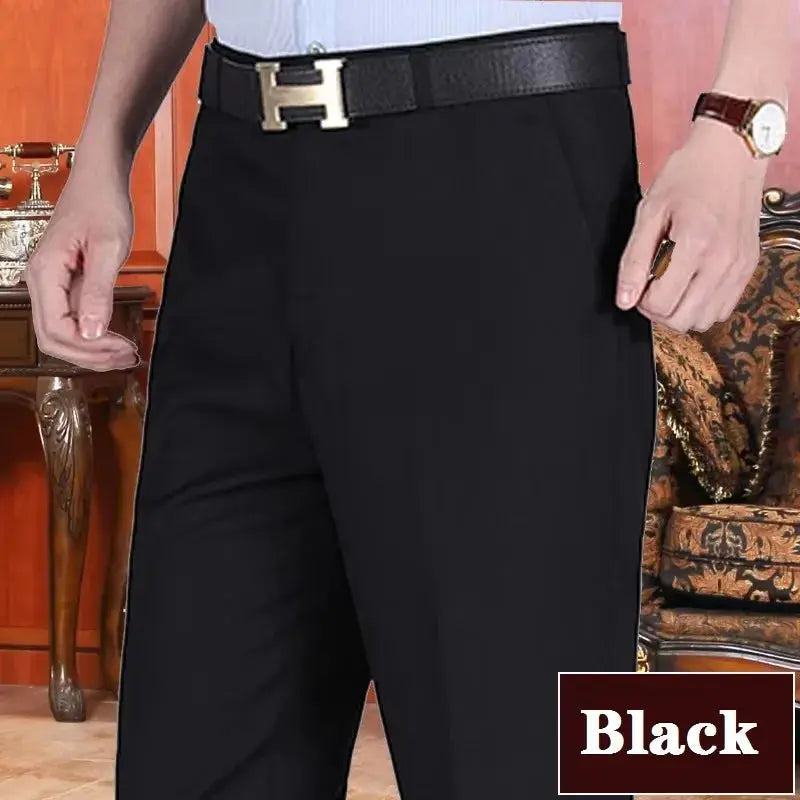 Professional high-waist trousers in charcoal, suitable for all-day wear.