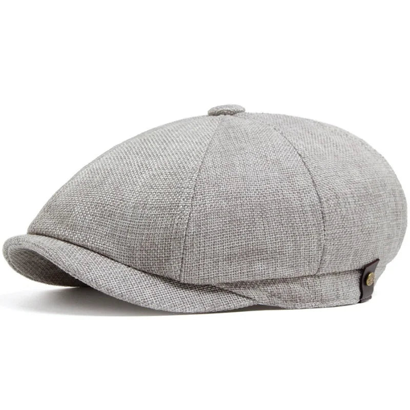 Autumn Whisper Beret on a mannequin, demonstrating its unisex appeal.