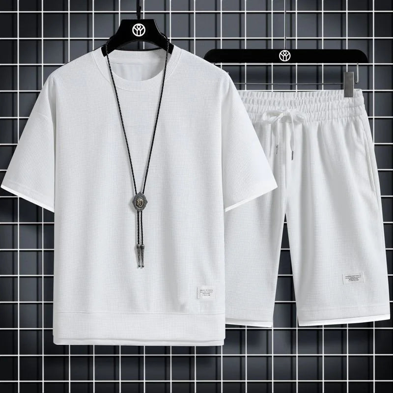 Men's Waffle Knit Tracksuit Set